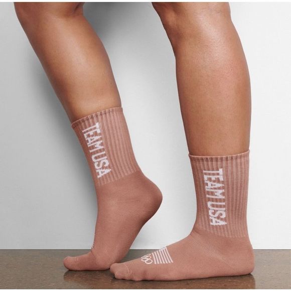 SKIMS Socks TEAM USA Flag Olympic Sienna Size Small - Picture 1 of 4